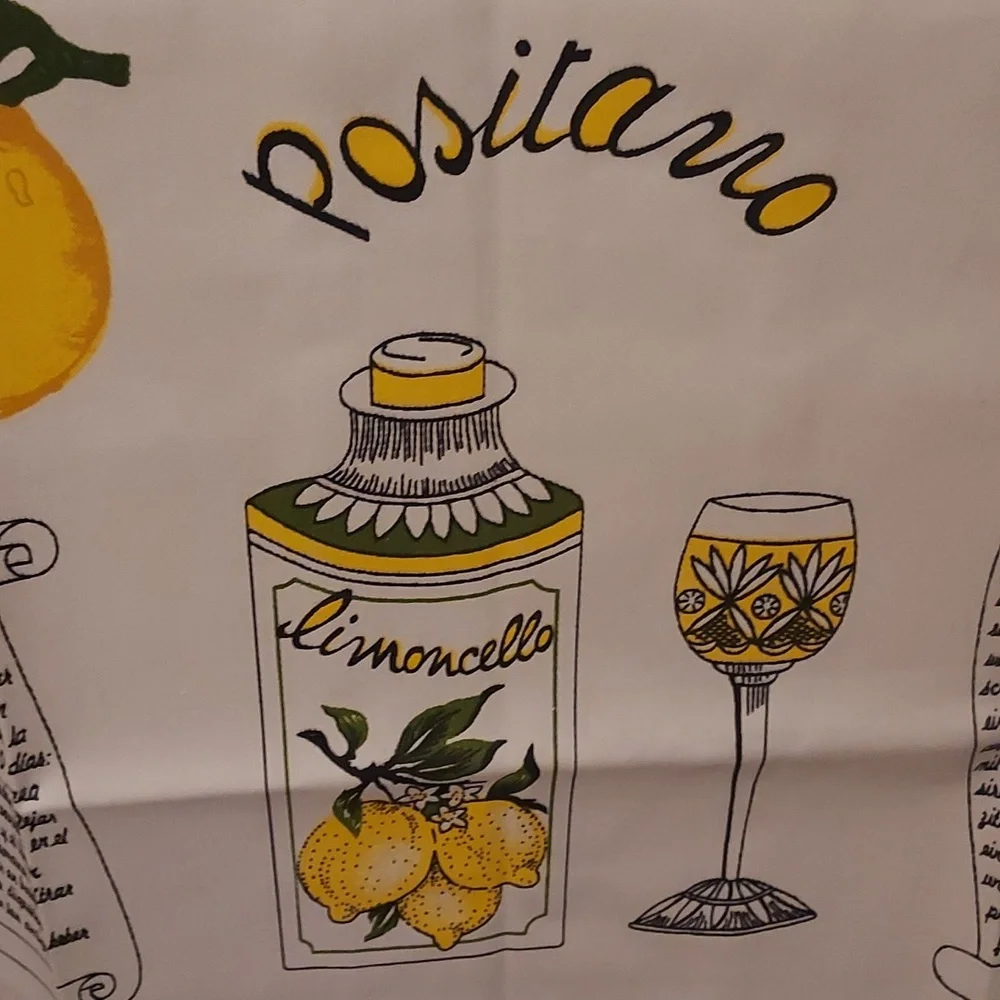 Italian Dish Towel Tea Towel Wall Hanging Lemon Limoncello Theme